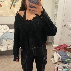 Black Cropped Sweater